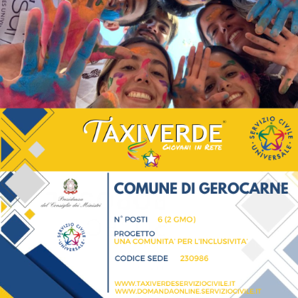 Servizio Civile Anno 2026 - Bando selezione volontari TAXIVERDE